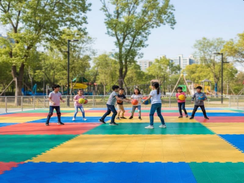 kids playing basketball safely